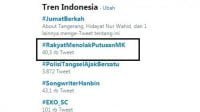 Tagar #RakyatMenolakPutusanMK trending topic di Twitter (Twitter)