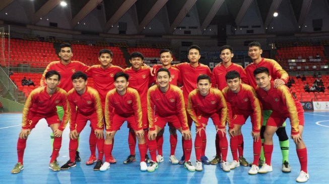 Timnas Futsal Indonesia U-20 memetik kemenangan menghadapi Taiwan di penyisihan Grup D Piala Asia, Sabtu (15/6/2019). [Twitter]