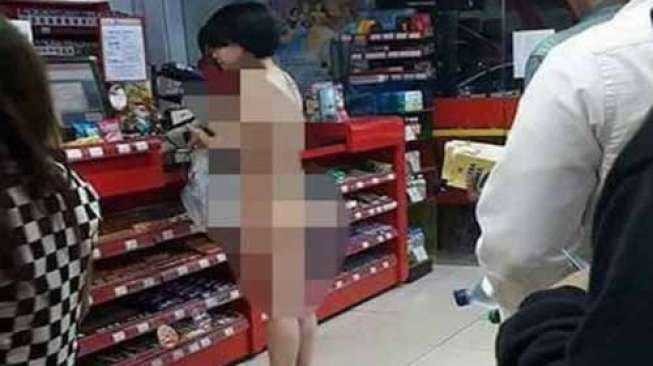 Ilustrasi wanita telanjang di tempat umum. (Ist)