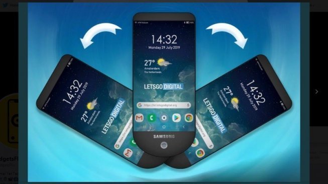 Bocoran Samsung menyiapkan smartphone tiga layar. [Twitter]