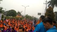 Massa Aliansi Mahasiswa Jambi turun ke jalan Tolak Pengesahan RKUHP. Foto: Yogi/Jambiseru.com
