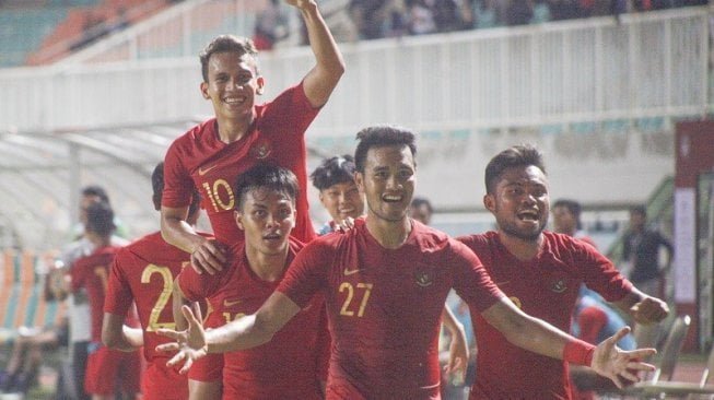 Para pemain Timnas Indonesia U-22. [ANTARA FOTO/Yulius Satria Wijaya]