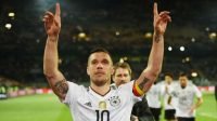 Gelandang Jerman Lukas Podolski. PATRIK STOLLARZ / AFP