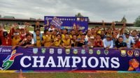 PS Merangin selebrasi usai jadi jawara Gubernur Cup Jambi 2020. Foto: Evo/Jambiseru.com