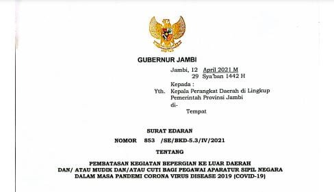 Surat Edaran Gubernur Jambi