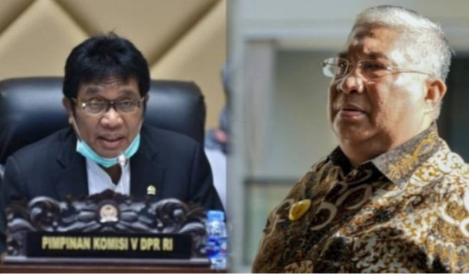 Kolase Foto Wakil Ketua Komisi V DPR-RI, Ridwan Bae (kiri), Gubernur Sulawesi Tenggara, Ali Mazi (kanan)