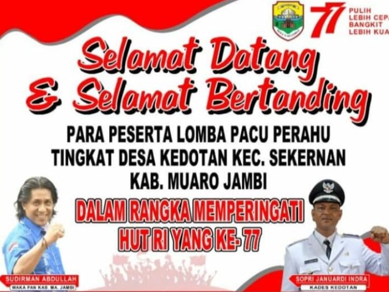 HUT RI ke 77: Desa Kedotan Gelar Lomba Pacu Perahu