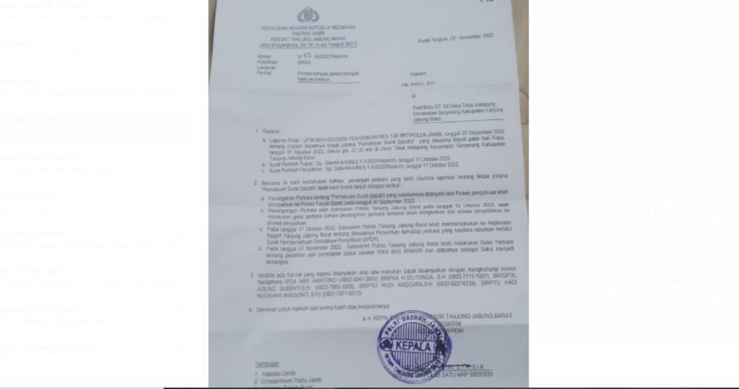 Kasus ijazah palsu Kades Teluk Ketapang Tanjabbar