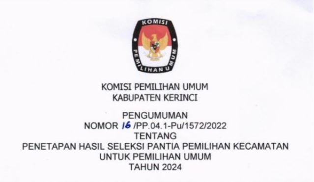 ppk-kerinci Pengumuman lolos PPK KPU Kerinci