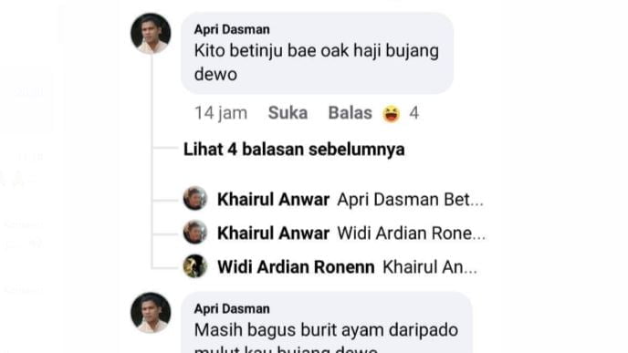 Screenshot akun Kadis PUPR Tanjabbar Apri Dasman. Foto : Ist SS