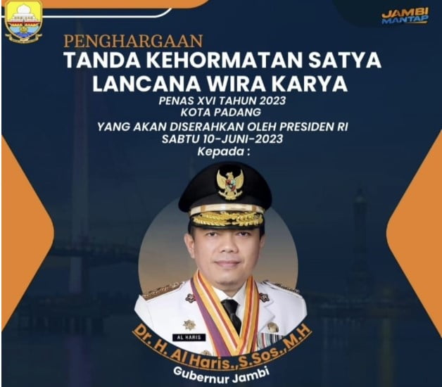 Gubernur Provinsi Jambi, Al Haris. Gubernur Provinsi Jambi, Al Haris.
