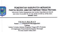 Surat edaran pendaftaran seleksi terbuka jabatan pimpinan tinggi di lingkup Pemkab Kabupaten Merangin.