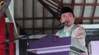 Gubernur Jambi, Al Haris saat memberi kata sambutan pada pembukaan Musabaqah Tilawatil Qur’an (MTQ) Ke-52 Tingkat Provinsi Jambi Tahun 2023 di Kabupaten Sarolangun.