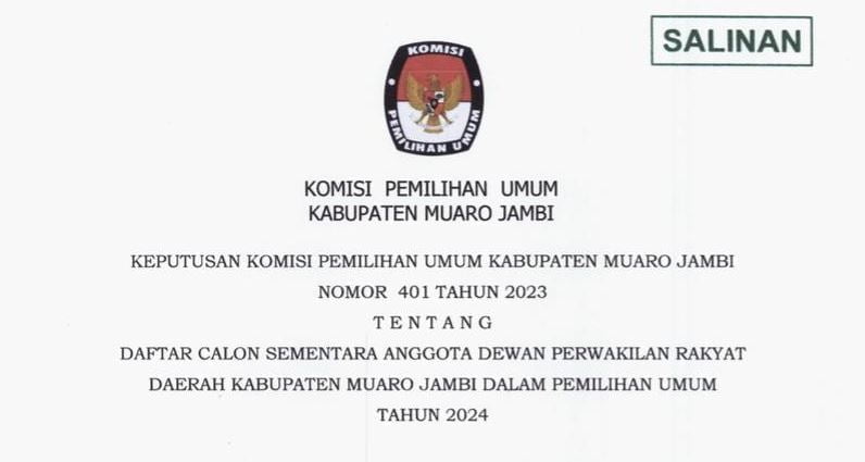 surat putusan yang dikeluarkan kpu kabupaten muaro jambi. surat putusan yang dikeluarkan kpu kabupaten muaro jambi.