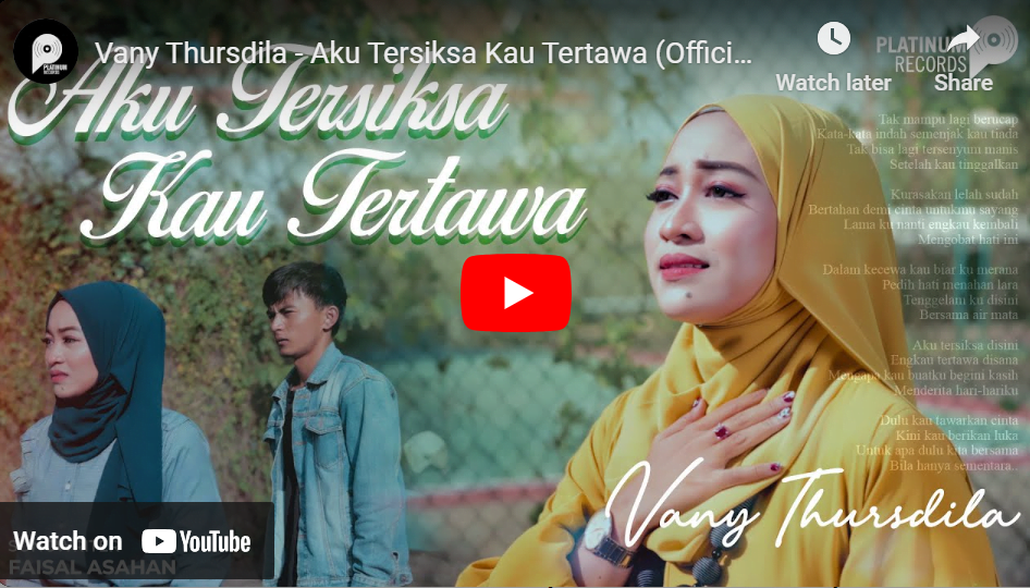 lagu aku tersiksa kau tertawa vany thursdila.