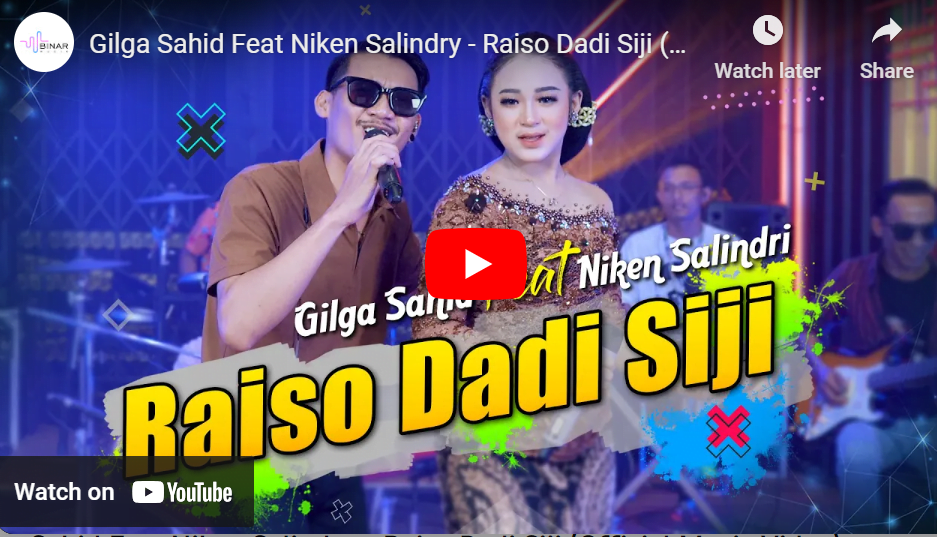 lagu raiso dadi siji gilga sahid ft niken salindry.