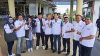 Penyemabutan kedatangan calon Presiden nomor urut 1, Anies Rasyid Baswedan di Jambi.