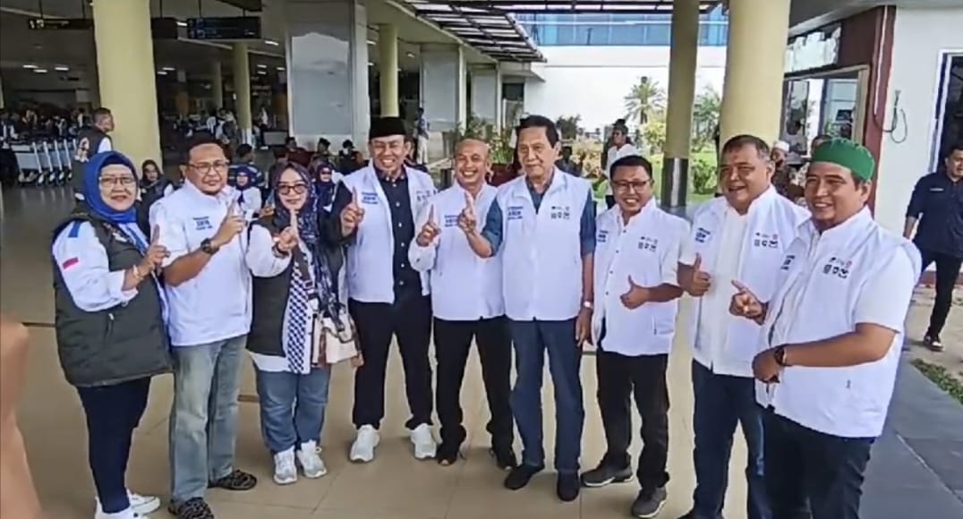 Penyemabutan kedatangan calon Presiden nomor urut 1, Anies Rasyid Baswedan di Jambi.