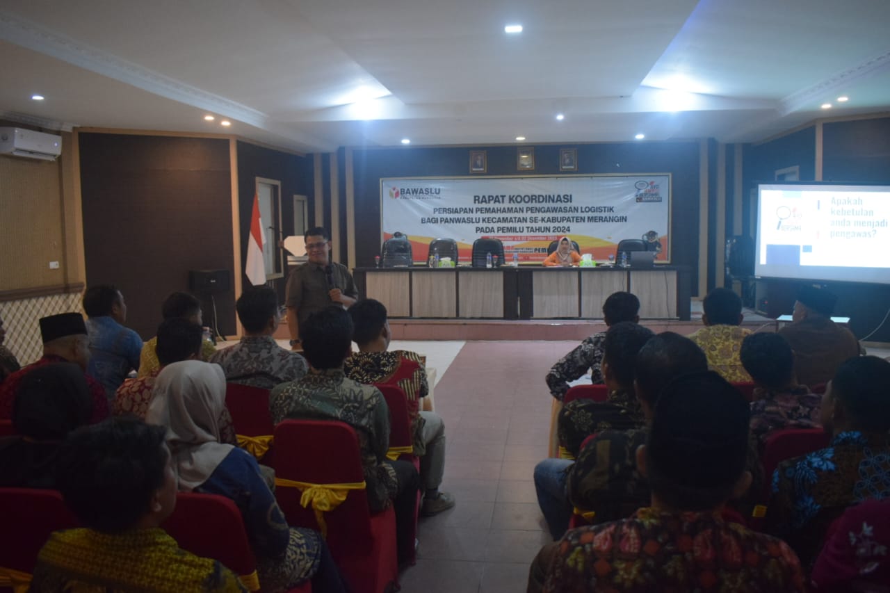 Bawaslu kabupaten Merangin gelar Rapat Koordinasi persiapan pengawasan logistik panwaslu kecamatan se Kabupaten Merangin. Kamis (30/11/2023).