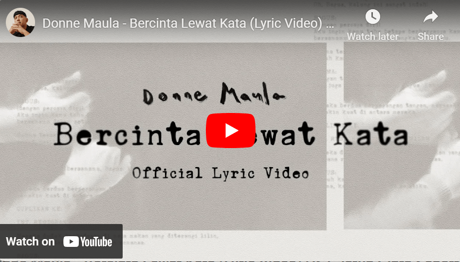 lagu bercinta lewat kata donne maula.