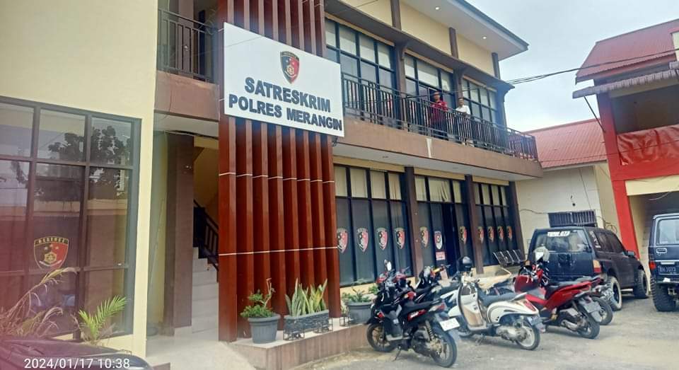 Tampak dari depan Gedung Satreskrim Polres Merangin. Rabu (17/01/2024).
