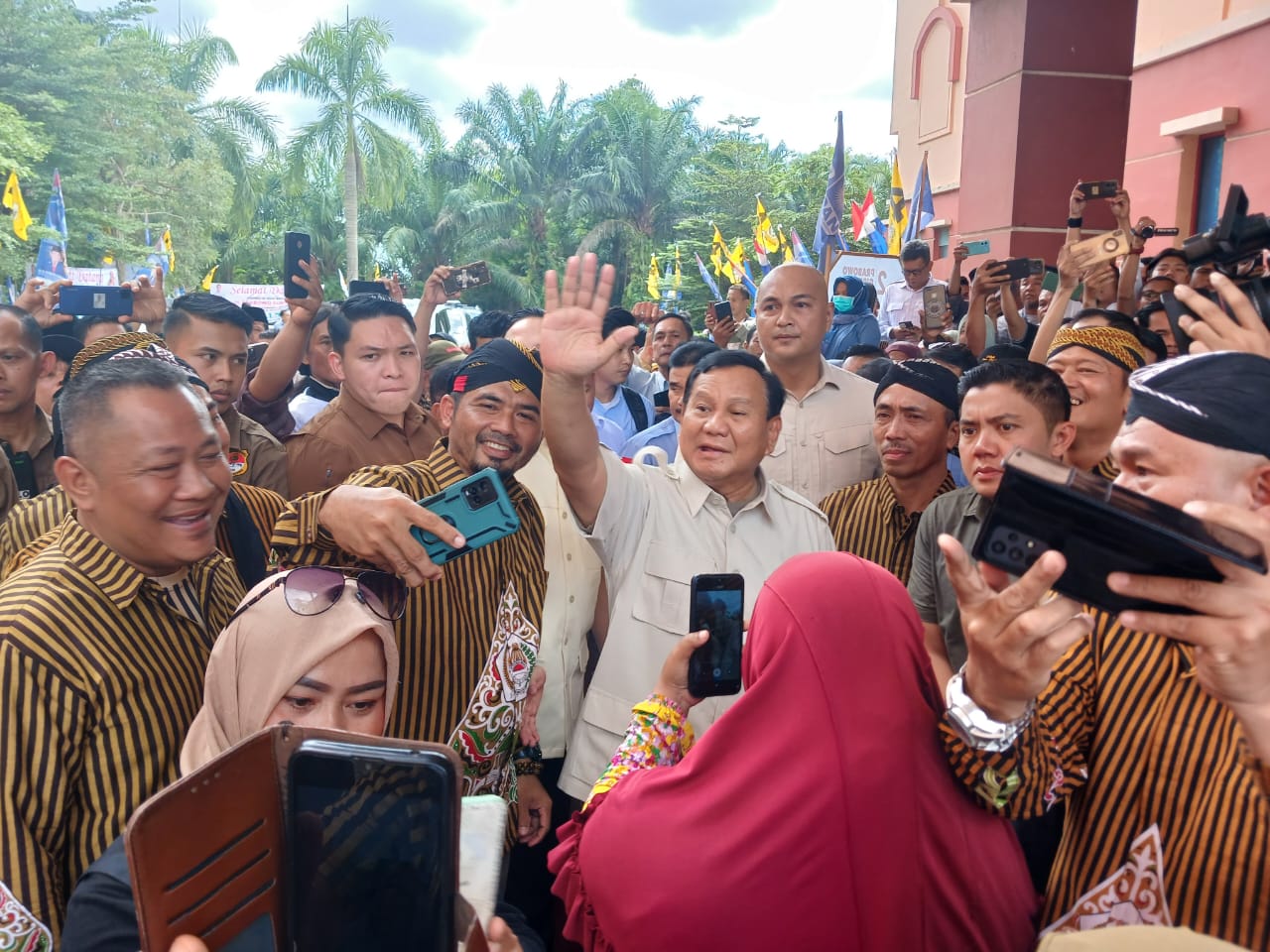 kedatangan calon presiden nomor urut 2, prabowo subianto kedatangan calon presiden nomor urut 2, prabowo subianto