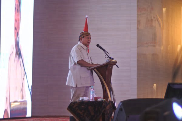 calon presiden RI nomor urut 2, Prabowo Subianto, hadir langsung saat silaturahmi dan deklarasi DPW Paguyuban Keluarga Besar Pujakesuma