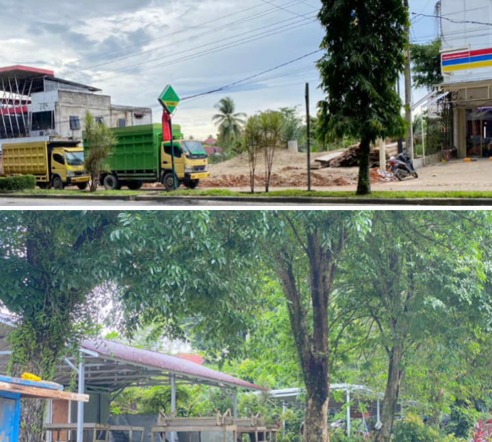 Pembangunan Ruko dan Kios Semi Permanen Kota Bangko di Setop, karena tidak miliki izin. (5/2/2024).