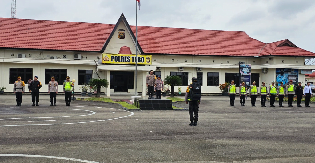 wakapolda jambi cek kesiapan pam tps personil polres tebo