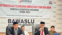 Badan Pengawas Pemilihan Umum (Bawaslu) Kabupaten Merangin melaksanakan kegiatan Sidang pemeriksaan pelanggaran Administratif Pemilihan Umum Tahun 2024.