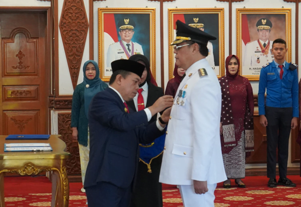 varial adhi putra resmi dilantik gubernur jambi, al haris sebagai pj bupati tebo.