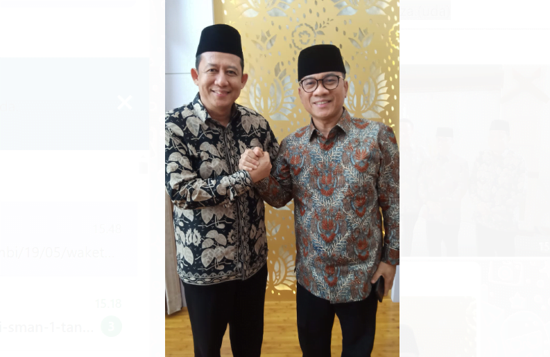 bambang bayu suseno atau bbs (kiri) bersama waketum dpp pan, yandri susanto (kanan).