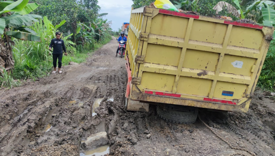 kondisi jalan di simbur naik tanjabtim.