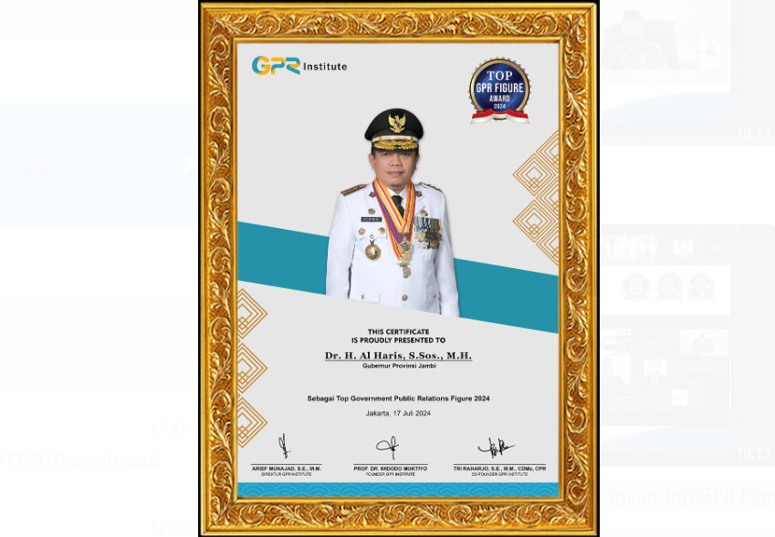 gubernur al haris raih pengharagaan top gpr figure award 2024 gubernur al haris raih pengharagaan top gpr figure award 2024