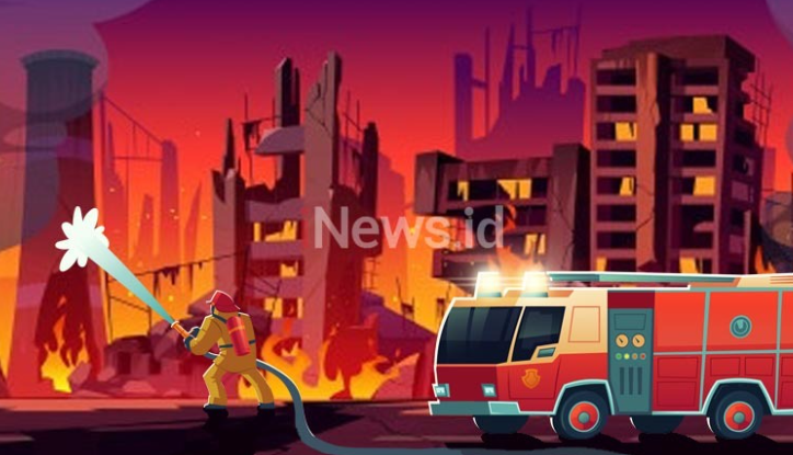 ilustrasi kebakaran. ilustrasi kebakaran.
