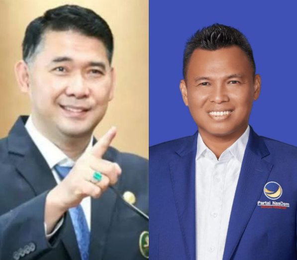 ketua dpw nasdem jambi sy fasha (kiri), hasbi anshory (kanan) kader nasdem yang dikabarkan bakal maju di pilbup batanghari.
