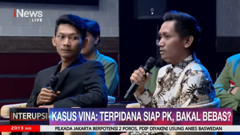 saka tatal (kiri) dan pegi setiawan (kanan) di inews tv saka tatal (kiri) dan pegi setiawan (kanan) di inews tv