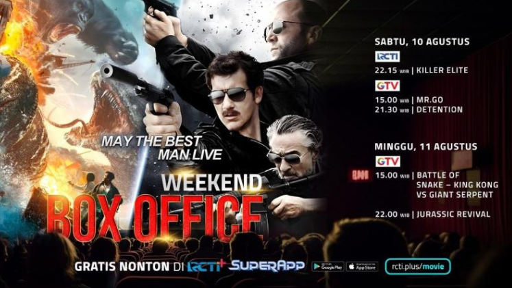 berikut adalah beberapa rekomendasi film box office untuk menemani akhir pekan anda yang dapat ditonton secara gratis di rcti+ pada 10 hingga 11 agustus 2024.