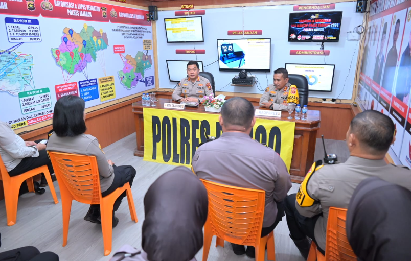 kabid humas polda jambi kombes pol mulia prianto memimpin kegiatan asistensi kesiapan pengamanan pilkada di polres bungo