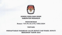 KPU Merangin sosialisasi pengumuman pendaftaran Bakal Pasangan Calon Bupati dan Wakil Bupati Merangin. Sabtu (24/8/2024). Doc: ist