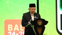 wapres maruf amin saat menghadiri muktamar ke vi pkb di bali.