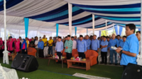 al haris dan abdullah sani lantik ribuan tim pemenangan tanjab barat