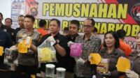 Polda Jambi Musnahkan Barang Bukti Narkotika Senilai Rp8,7 Miliar
