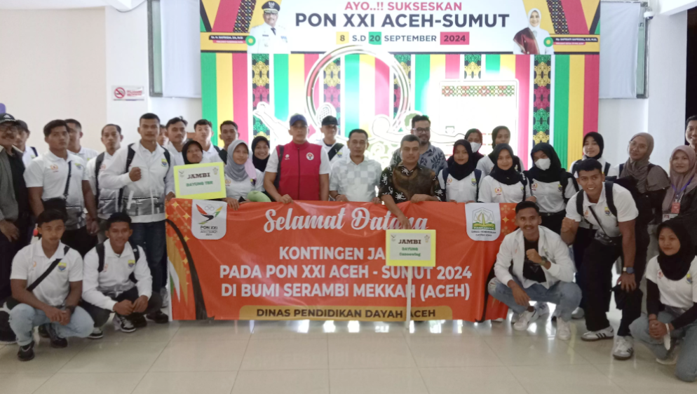kedatangan atlet dayung kontingen jambi di aceh