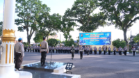 kepolisian daerah jambi melaksanakan apel gelar pasukan operasi zebra 2024 polda jambi dilpanagan hitam mapolda jambi