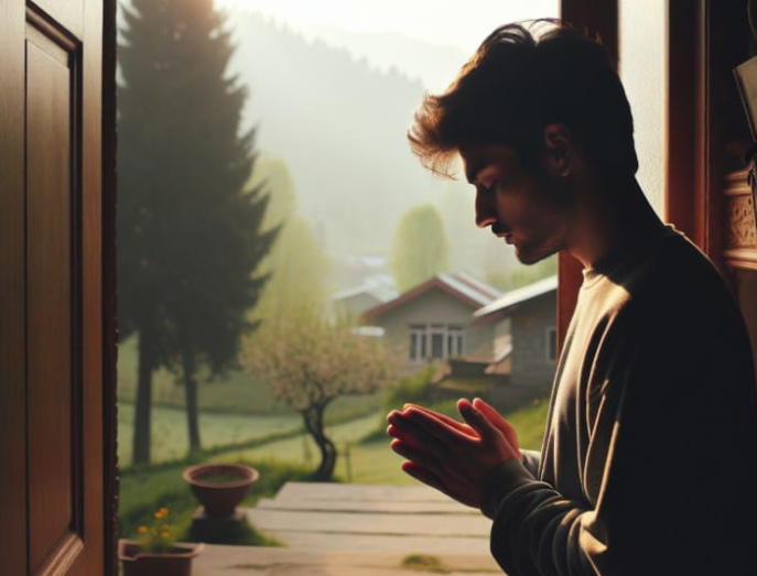 ketika hendak keluar rumah, banyak orang yang merasa lebih tenang dan yakin setelah memanjatkan doa.