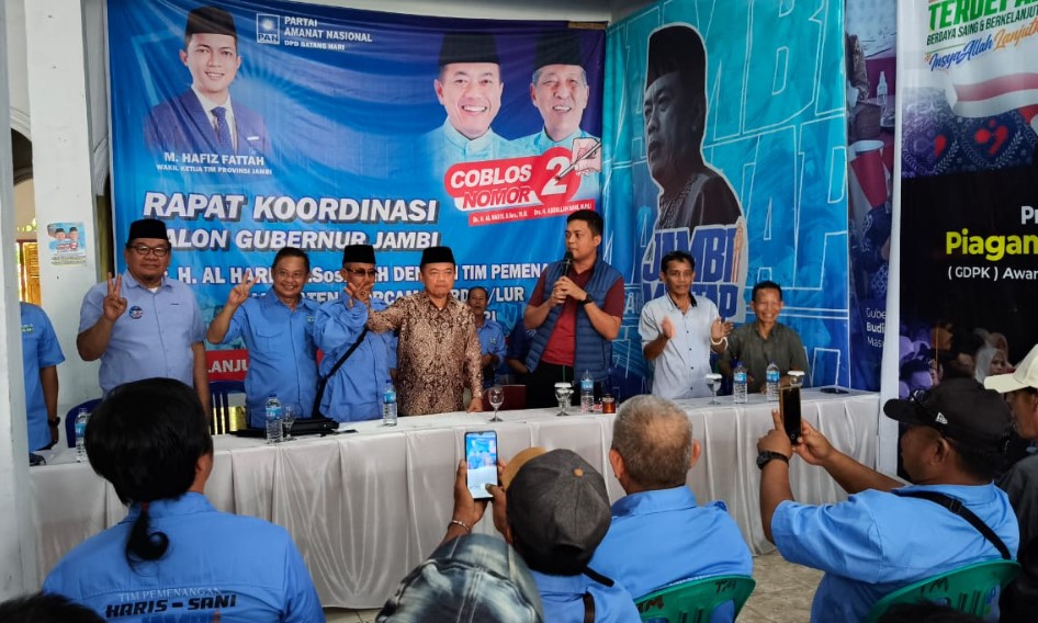 calon gubernur jambi nomor urut 2 al haris, bersama hafiz fattah melakukan konsolidasi tim pemenangan haris sani kabupaten batanghari calon gubernur jambi nomor urut 2 al haris, bersama hafiz fattah melakukan konsolidasi tim pemenangan haris sani kabupaten batanghari