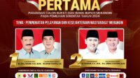 Komisi Pemilihan Umum (KPU) Kabupaten Merangin akan menyelenggarakan debat publik terbuka Pasangan Calon (Paslon) Bupati dan Wakil Bupati Merangin.