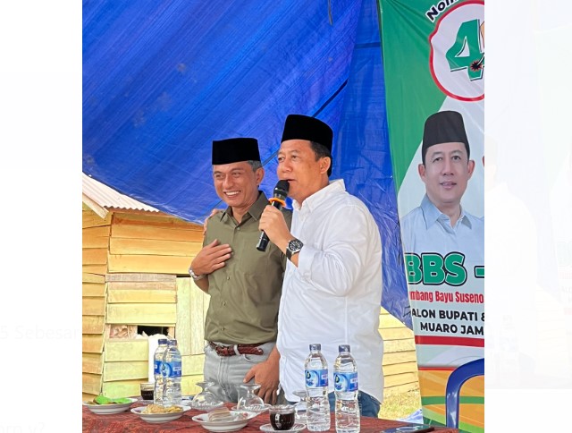 Pasangan calon Bupati dan Wakil Bupati Muaro Jambi, Bambang Bayu Suseno (BBS) dan Junaidi H Mahir (Jun Mahir) melakukan safari politiknya.