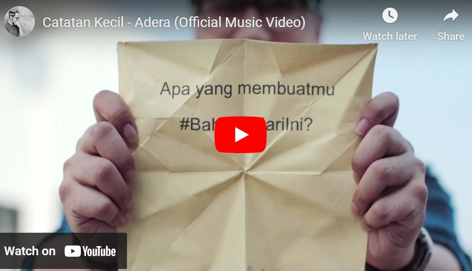 Lagu Catatan Kecil - Adera.